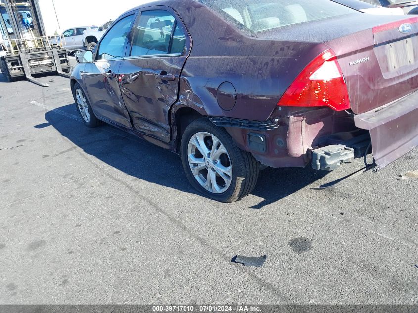 2012 Ford Fusion Se VIN: 3FAHP0HA7CR251619 Lot: 39717010