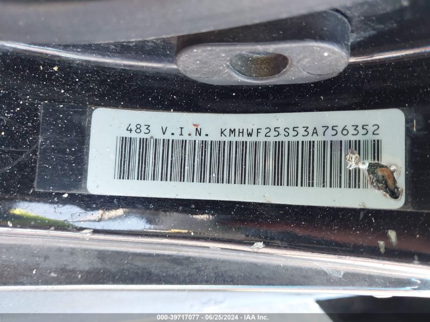 2003 Hyundai Sonata VIN: KMHWF25S53A756352 Lot: 39717077