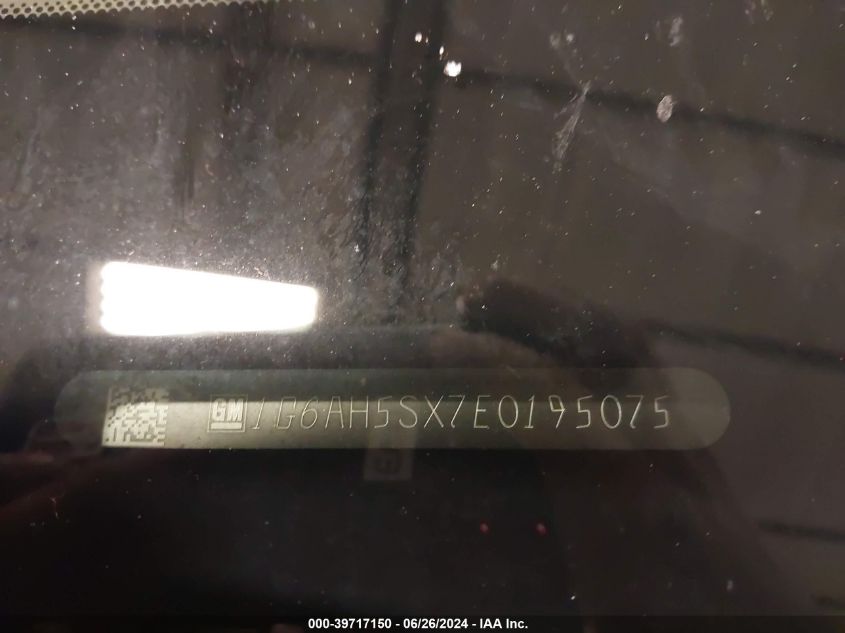 2014 Cadillac Ats Luxury VIN: 1G6AH5SX7E0195075 Lot: 39717150
