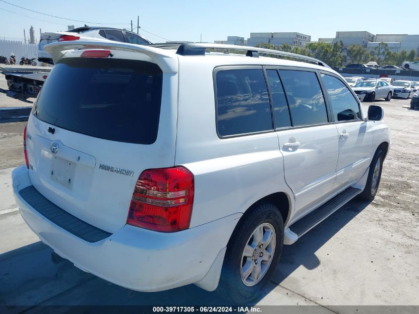 2002 Toyota Highlander V6 VIN: JTEGF21A420048020 Lot: 39717305