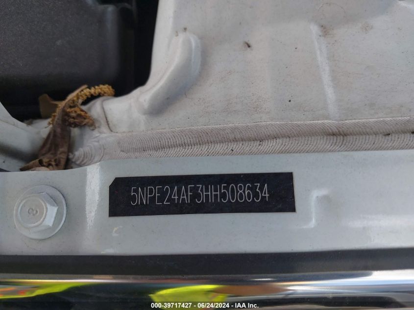 2017 Hyundai Sonata Se VIN: 5NPE24AF3HH508634 Lot: 39717427