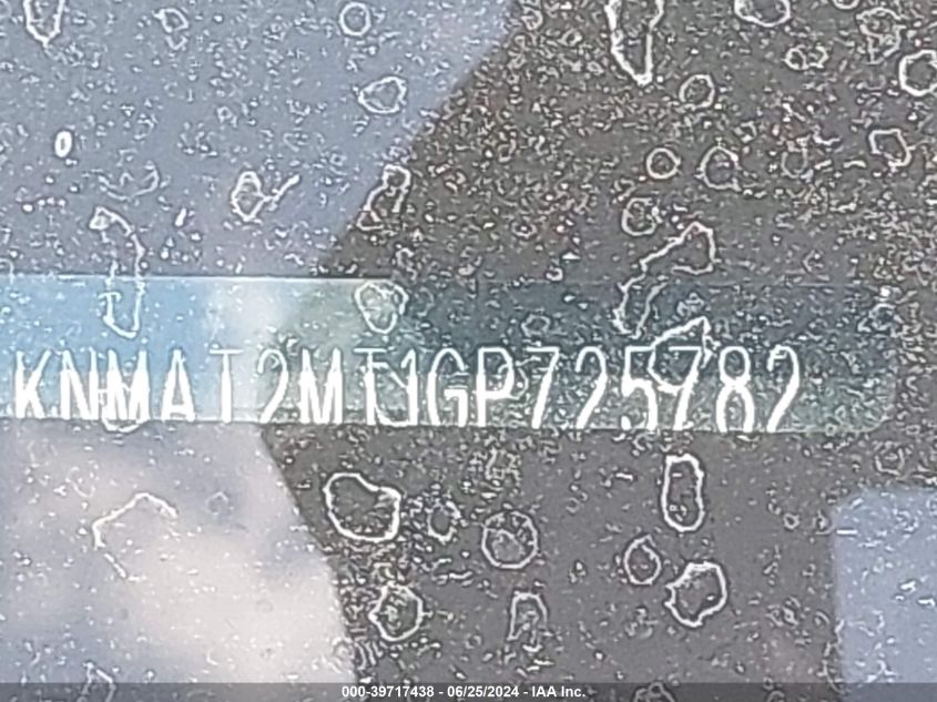 2016 Nissan Rogue Sv VIN: KNMAT2MT1GP725782 Lot: 39717438