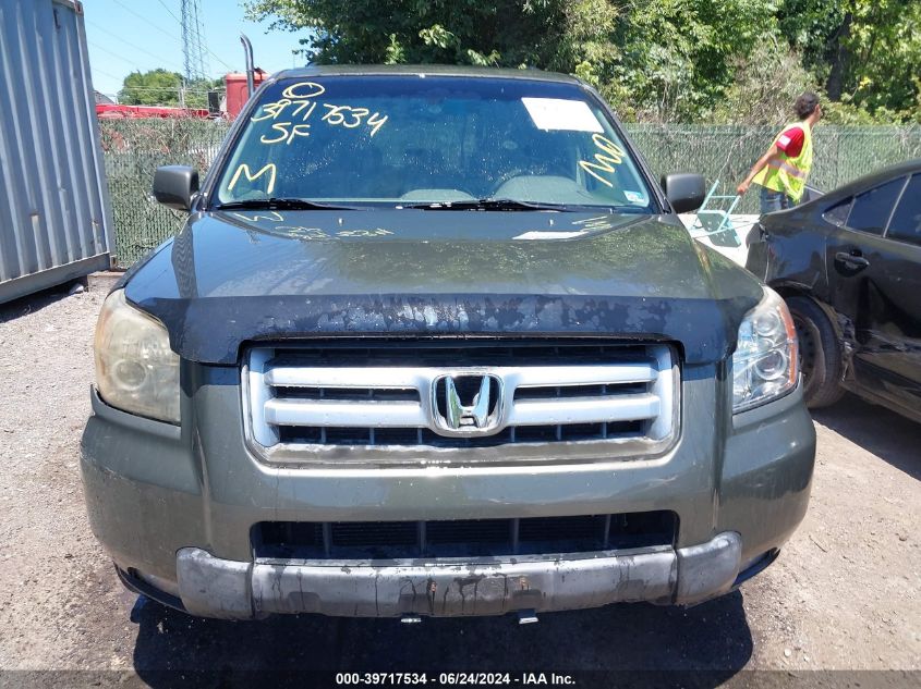 2006 Honda Pilot Ex VIN: 5FNYF18436B023376 Lot: 39717534