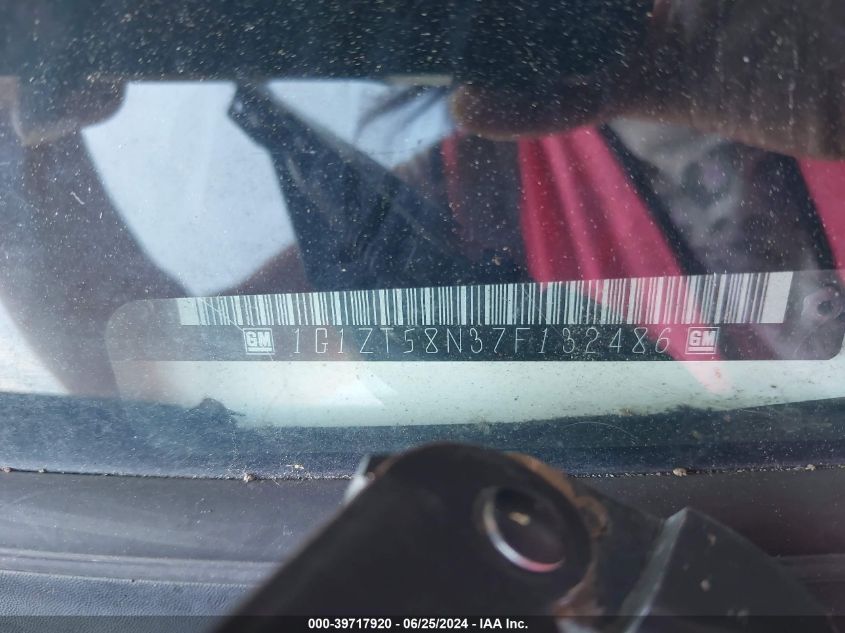 2007 Chevrolet Malibu Lt VIN: 1G1ZT58N37F13248 Lot: 39717920