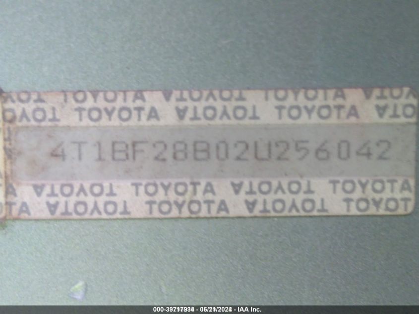 4T1BF28802U256042 2002 Toyota Avalon