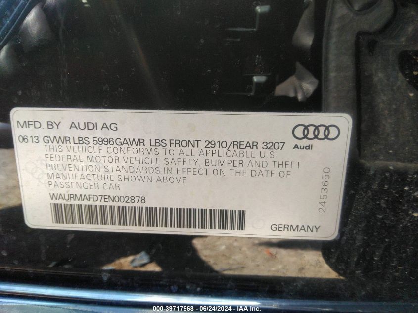 2014 AUDI A8 L 3.0 TDI - WAURMAFD7EN002878