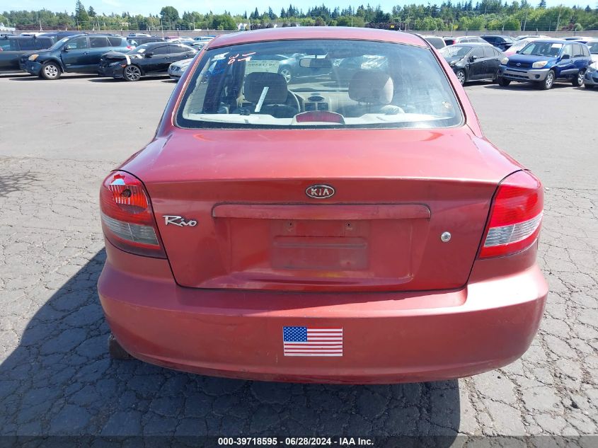 2003 Kia Rio VIN: KNADC125X36231218 Lot: 39718595