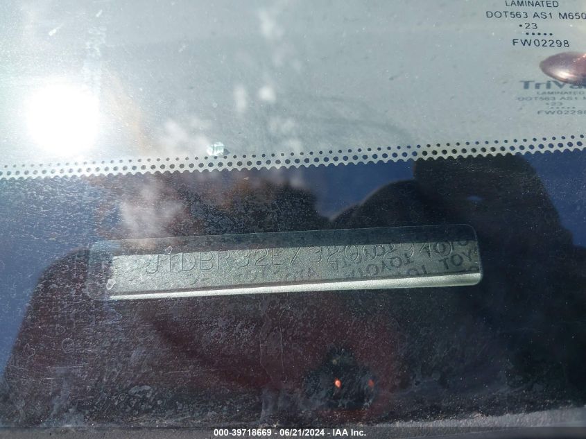 2003 Toyota Corolla Le VIN: JTDBR32EX32002940 Lot: 39718669