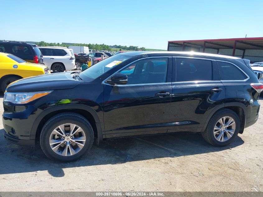 2015 Toyota Highlander Xle V6 VIN: 5TDJKRFH5FS092809 Lot: 39718696