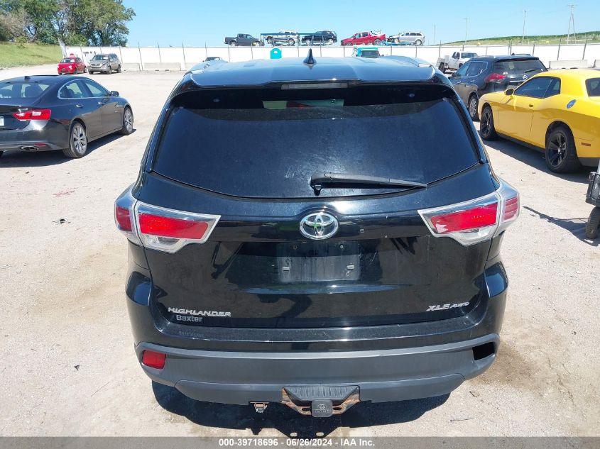 2015 Toyota Highlander Xle V6 VIN: 5TDJKRFH5FS092809 Lot: 39718696
