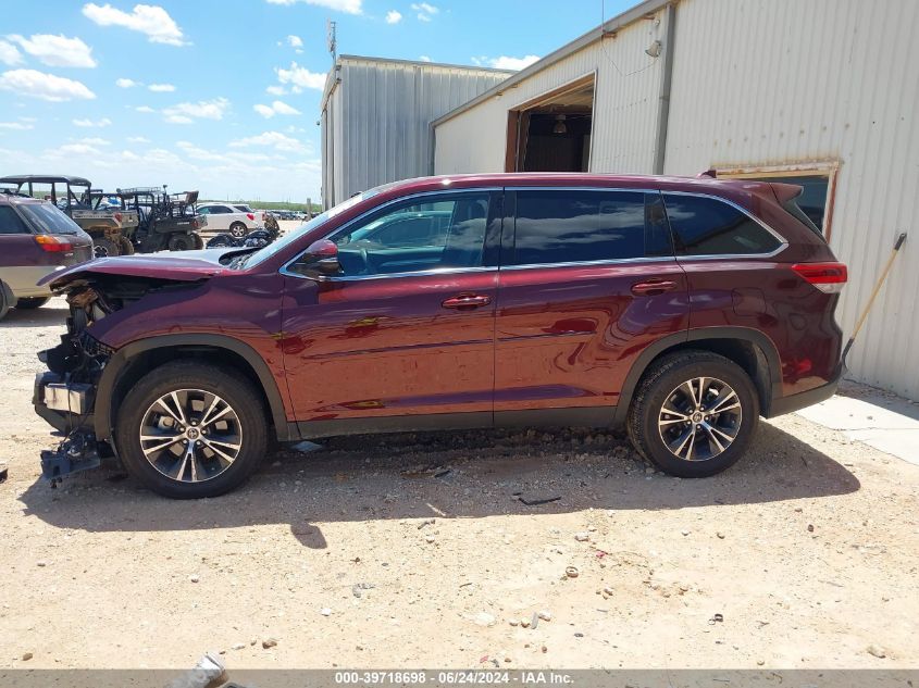 2019 Toyota Highlander Le Plus VIN: 5TDZZRFH7KS299341 Lot: 39718698