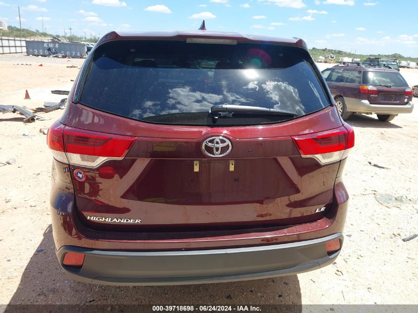 2019 Toyota Highlander Le Plus VIN: 5TDZZRFH7KS299341 Lot: 39718698