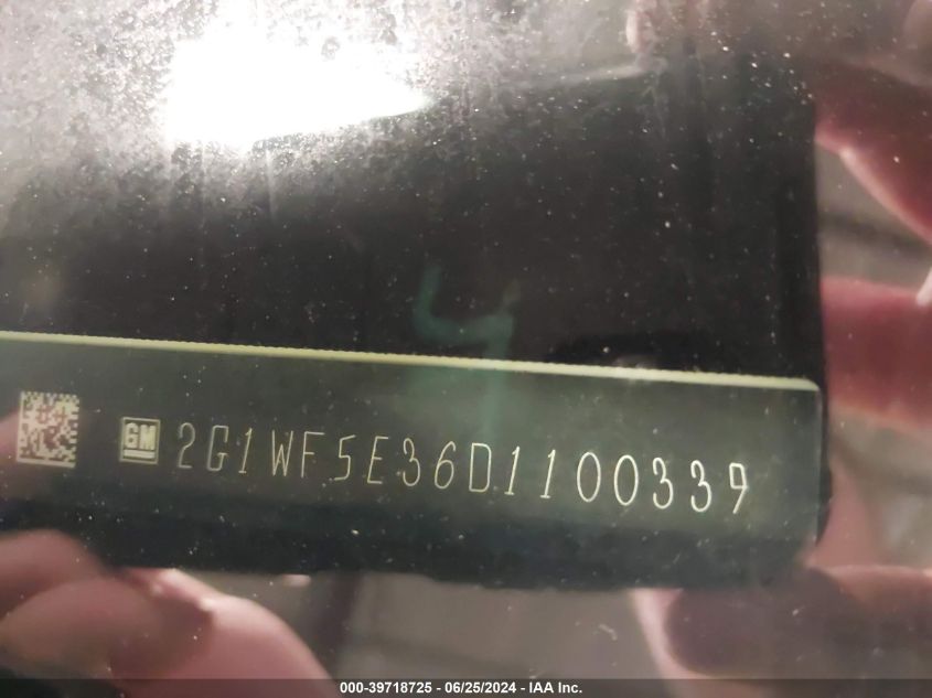 2013 Chevrolet Impala Ls VIN: 2G1WF5E36D1100339 Lot: 39718725