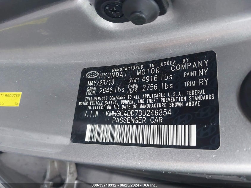 2013 HYUNDAI GENESIS 3.8L - KMHGC4DD7DU246354