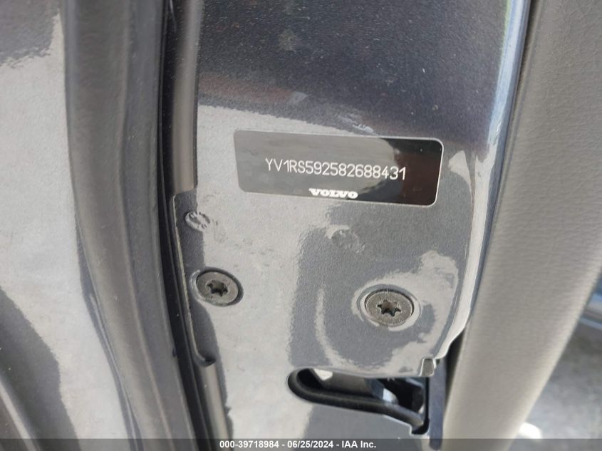 2008 Volvo S60 2.5T VIN: YV1RS592582688431 Lot: 39718984