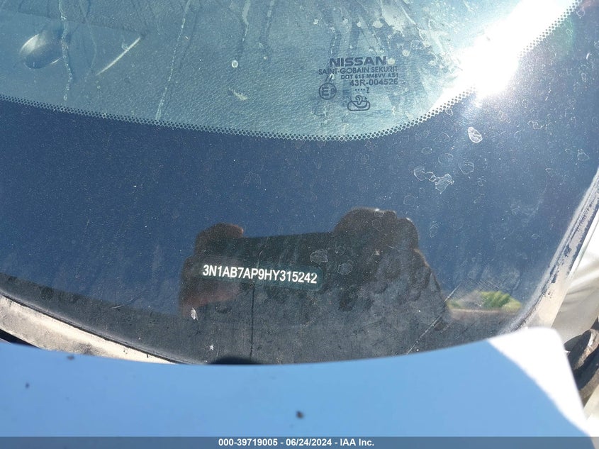 2017 Nissan Sentra Sv VIN: 3N1AB7AP9HY315242 Lot: 39719005