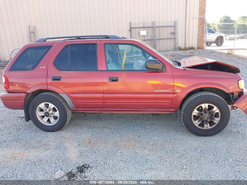 2001 Isuzu Rodeo S/Ls/Lse VIN: 4S2DM58W214331706 Lot: 39719583