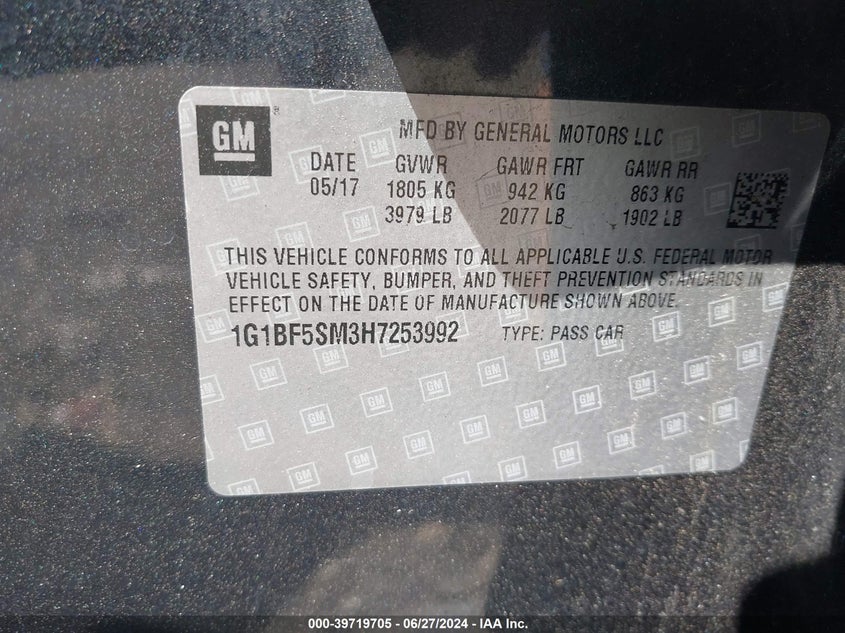 2017 CHEVROLET CRUZE PREMIER AUTO - 1G1BF5SM3H7253992