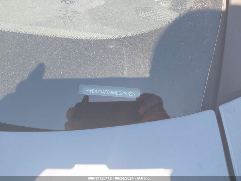 2021 BMW 430I VIN: WBA23AT04MCG20923 Lot: 39720412