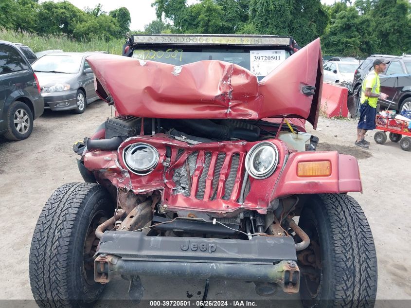 1999 Jeep Wrangler / Tj Se VIN: 1J4FY29P2XP487681 Lot: 39720501