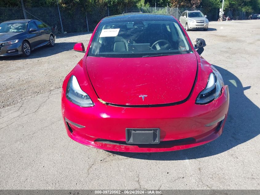 2022 Tesla Model 3 Long Range Dual Motor All-Wheel Drive VIN: 5YJ3E1EB6NF185954 Lot: 39720562