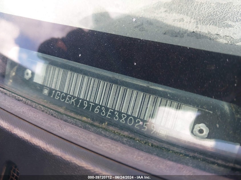 2003 Chevrolet Silverado 1500 Ls VIN: 1GCEK19T63E380259 Lot: 39720712