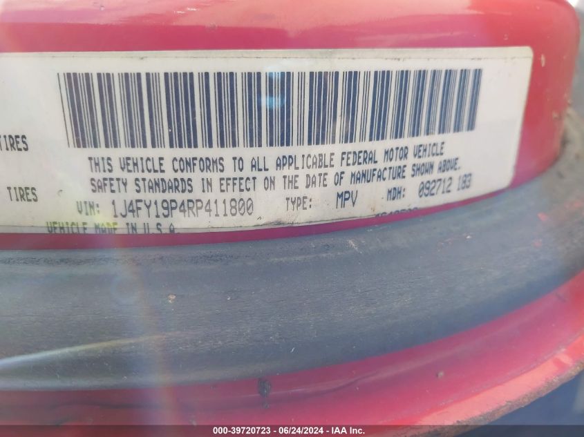 1994 Jeep Wrangler / Yj S VIN: 1J4FY19P4RP411800 Lot: 39720723