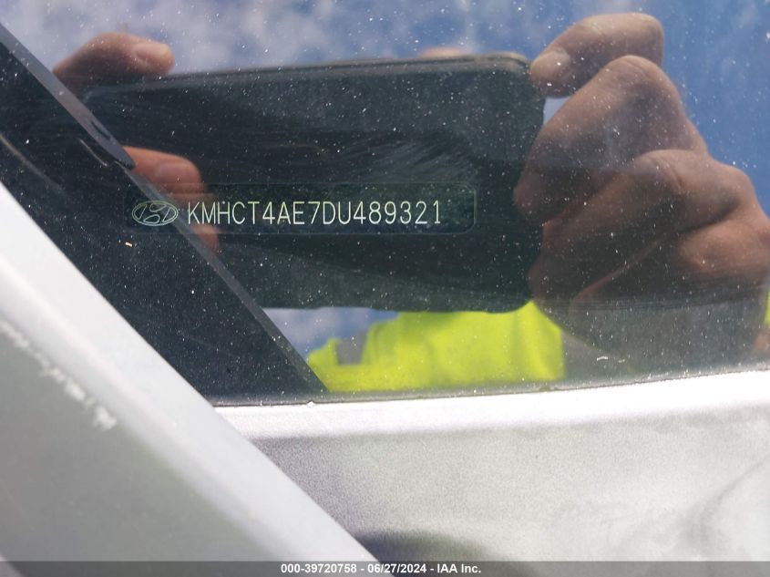 2013 Hyundai Accent Gls/Gs VIN: KMHCT4AE7DU489321 Lot: 39720758