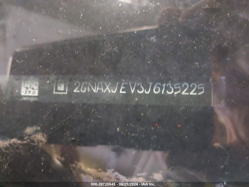 2018 Chevrolet Equinox Lt VIN: 2GNAXJEV3J6135225 Lot: 39720845