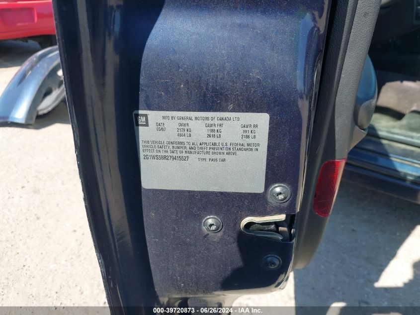 2007 Chevrolet Impala Police VIN: 2G1WS58R279415527 Lot: 39720873