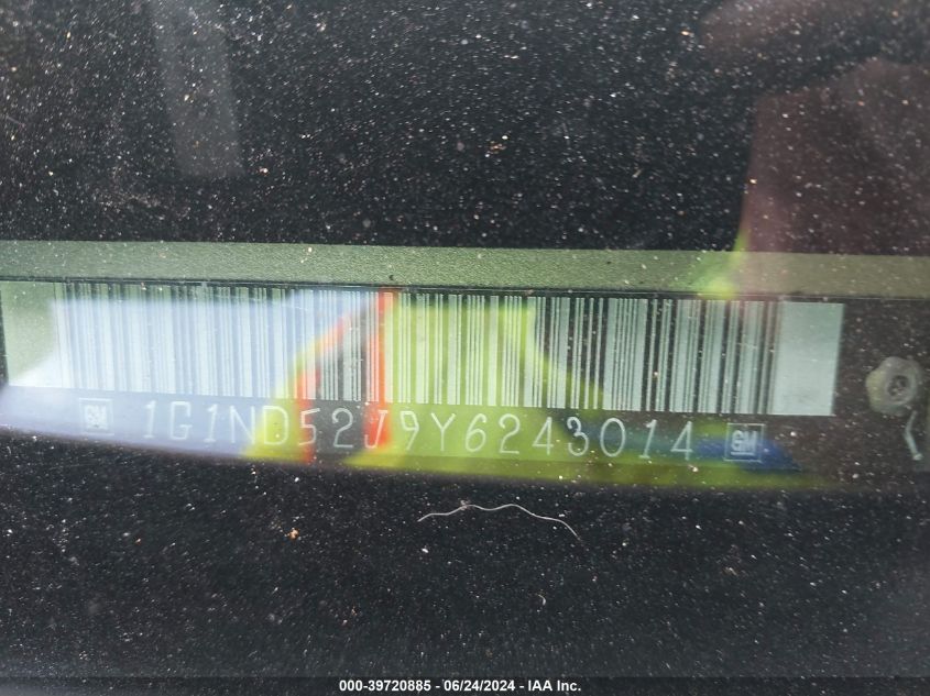 2000 Chevrolet Malibu VIN: 1G1ND52J9Y6243014 Lot: 39720885