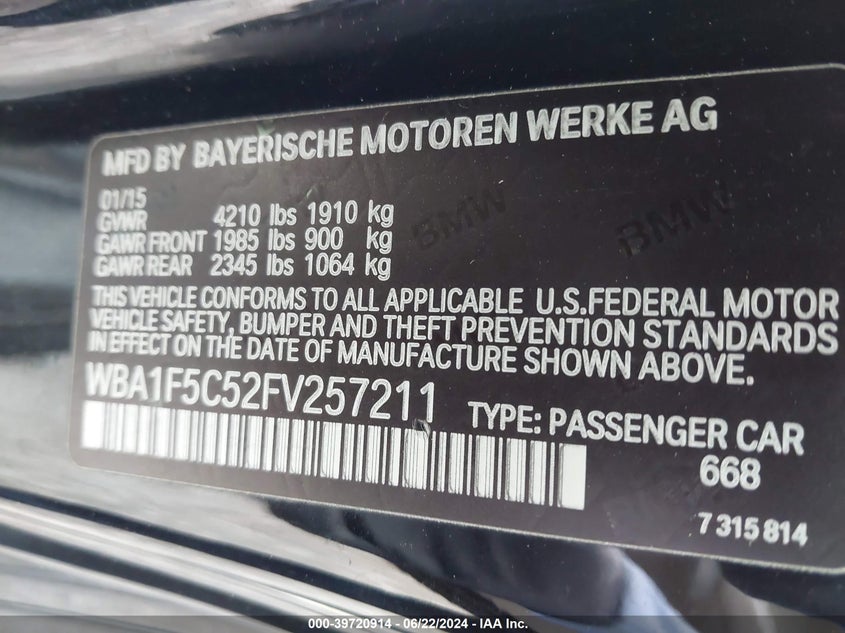 2015 BMW 228I - WBA1F5C52FV257211
