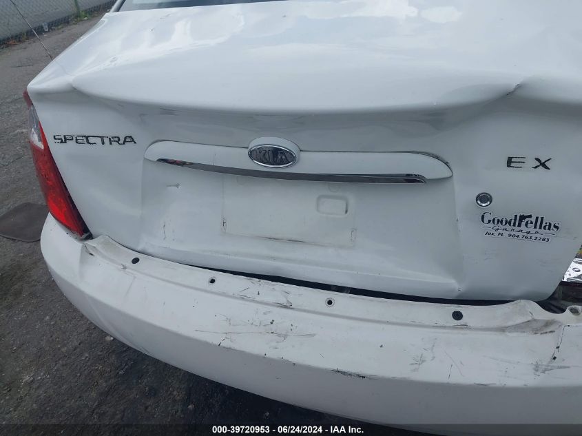 2006 Kia Spectra Ex/Lx/Sx VIN: KNAFE122265308456 Lot: 39720953