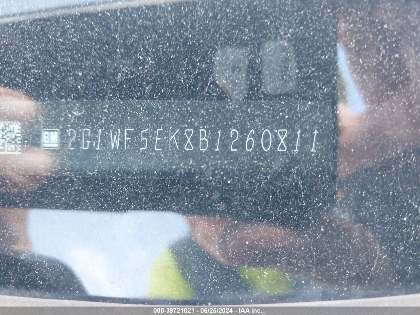 2011 Chevrolet Impala Ls VIN: 2G1WF5EK8B1260811 Lot: 39721021