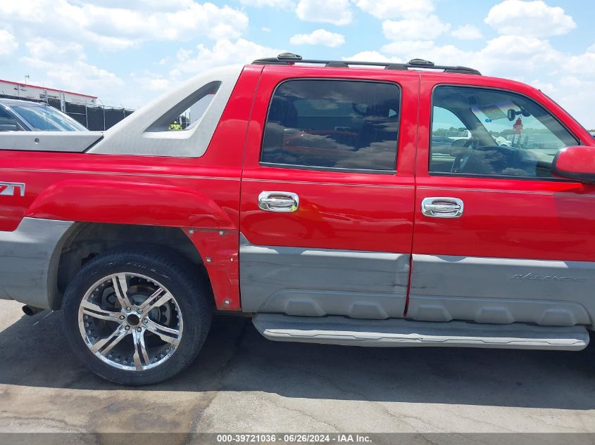 2002 Chevrolet Avalanche 1500 VIN: 3GNEK13T92G158001 Lot: 39721036