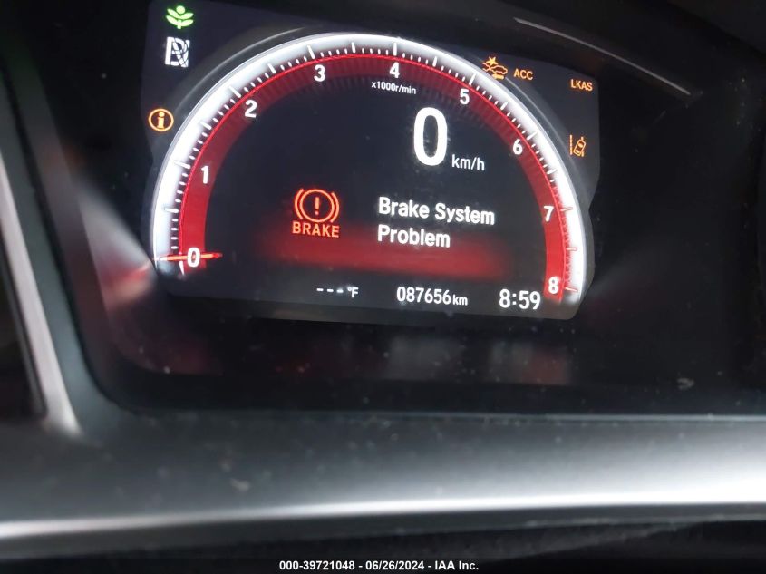 2019 Honda Civic Sport VIN: 2HGFC2F87KH604512 Lot: 39721048