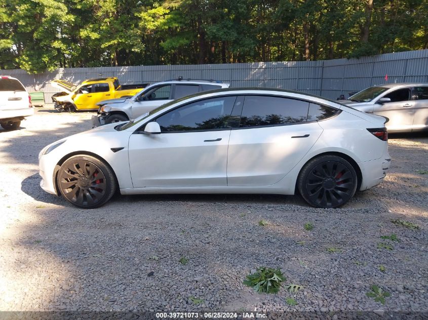 2022 Tesla Model 3 Performance Dual Motor All-Wheel Drive VIN: 5YJ3E1EC1NF165362 Lot: 39721073