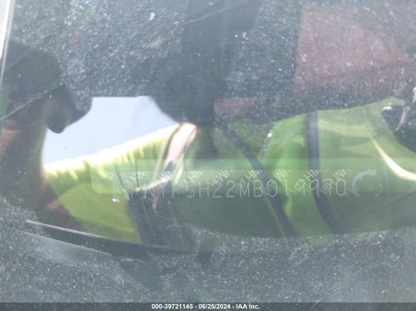 2021 Honda Pilot 2Wd Special Edition VIN: 5FNYF5H22MB019970 Lot: 39721145