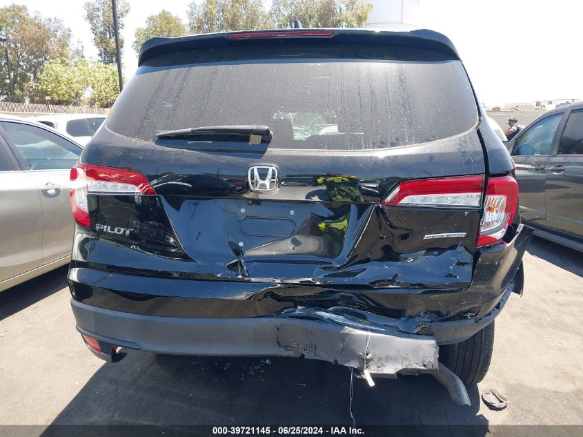 2021 Honda Pilot 2Wd Special Edition VIN: 5FNYF5H22MB019970 Lot: 39721145