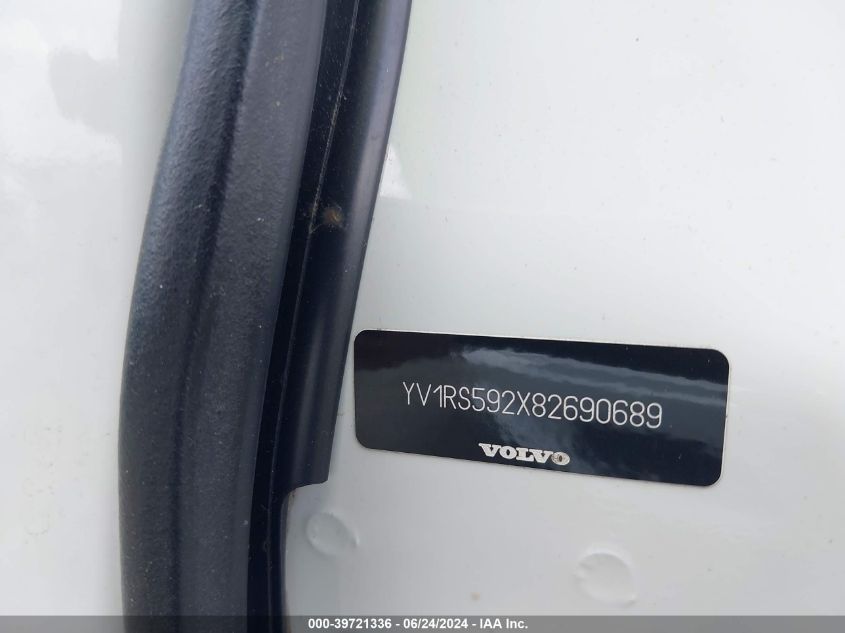 2008 Volvo S60 2.5T VIN: YV1RS592X82690689 Lot: 39721336