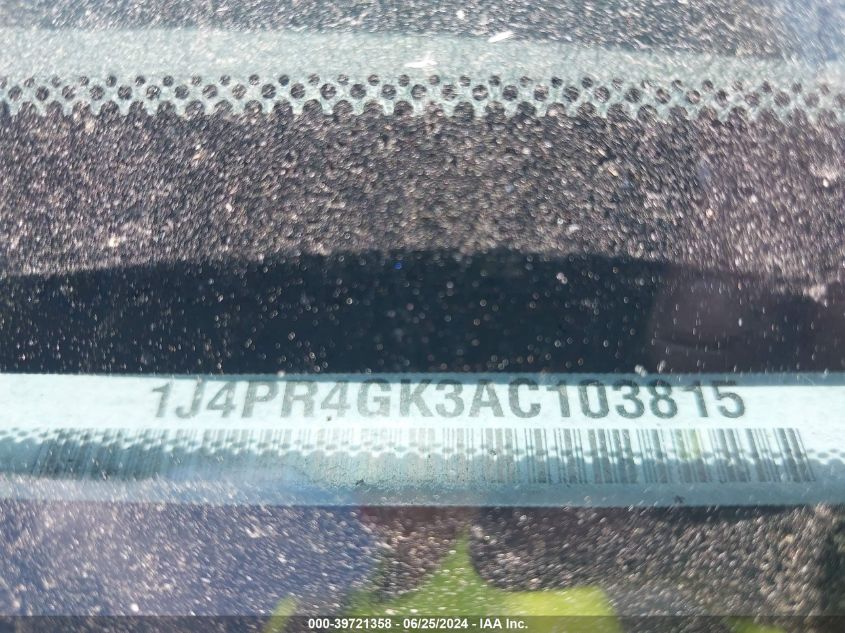 2010 Jeep Grand Cherokee Laredo VIN: 1J4PR4GK3AC103815 Lot: 39721358