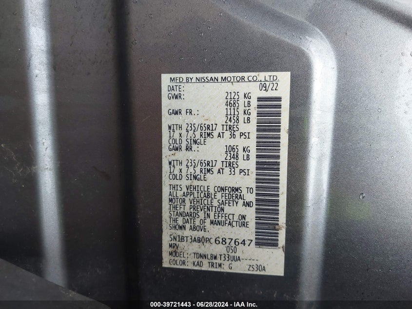 2023 NISSAN ROGUE S - 5N1BT3AB0PC687647