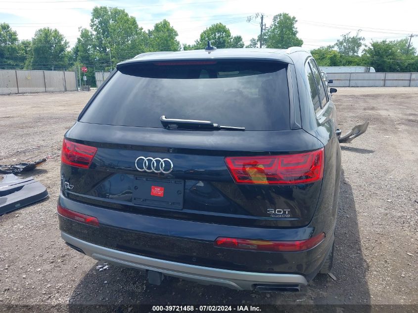 2017 Audi Q7 3.0T Premium VIN: WA1VAAF74HD039637 Lot: 39721458