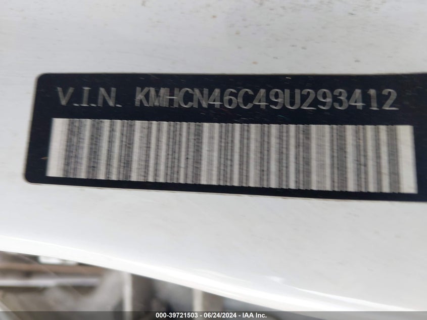 2009 Hyundai Accent Gls VIN: KMHCN46C49U293412 Lot: 39721503