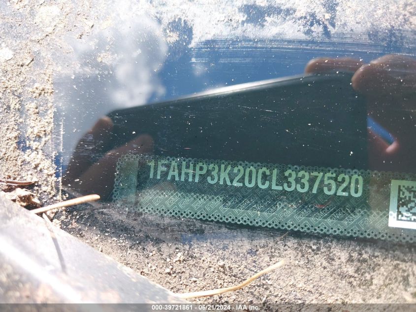 2012 Ford Focus Se VIN: 1FAHP3K20CL337520 Lot: 39721861
