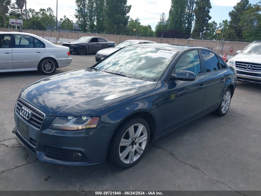 2010 Audi A4 2.0T Premium VIN: WAUAFAFL7AN016630 Lot: 39721940