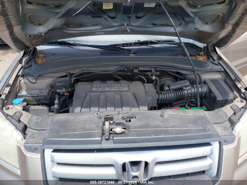 2006 Honda Pilot Ex VIN: 5FNYF18406B029605 Lot: 39721946