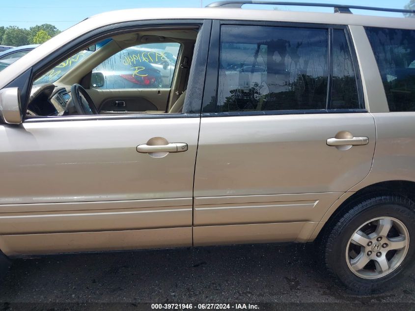 2006 Honda Pilot Ex VIN: 5FNYF18406B029605 Lot: 39721946