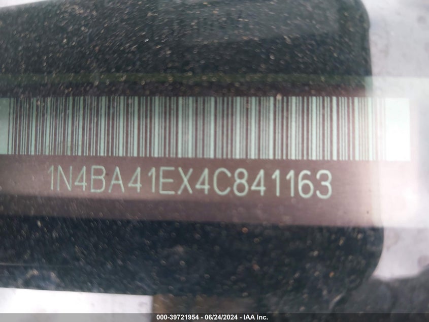 2004 Nissan Maxima 3.5 Se VIN: 1N4BA41EX4C841163 Lot: 39721954