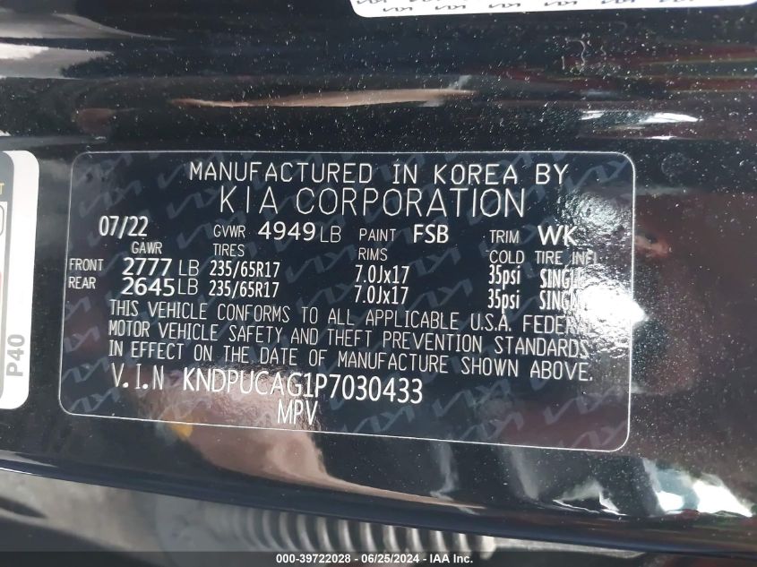 2023 Kia Sportage Hybrid Lx VIN: KNDPUCAG1P7030433 Lot: 39722028